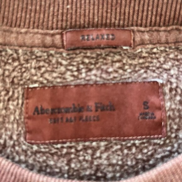 ABERCROMBIE & Fitch Relaxed Sweater Womens S‎ Small Red Fleece Lined Swea… - Picture 4 of 9